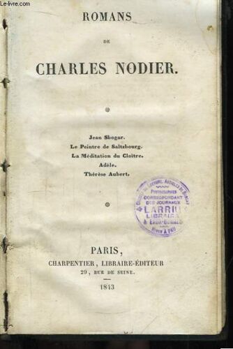 Romans De Charles Nodier