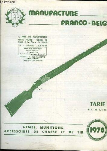 Catalogue Des Tarifs Ht Et Ttc 1978²