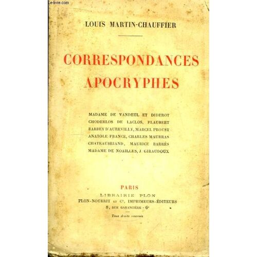 Correspondances Apocryphes