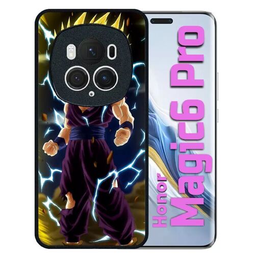 Coque Pour Honor Magic 6 Pro - Dbz Songohan Super Sayan 2 Face À Cell - Silicone - Noir