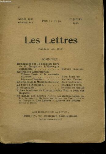 Les Lettres. N°1