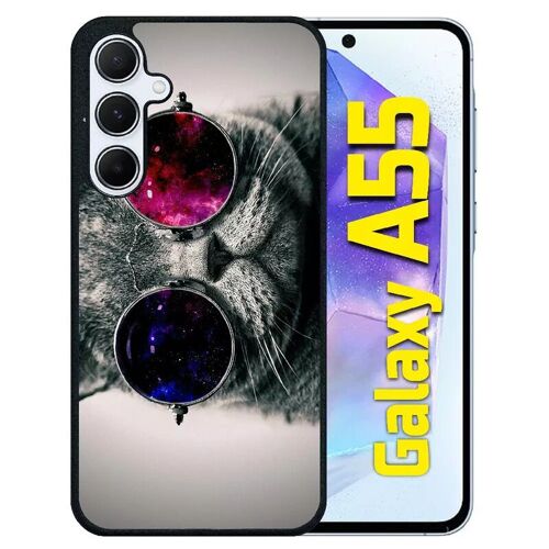 Coque Pour Galaxy A55 - Chat Qui A La Classe - Silicone - Noir