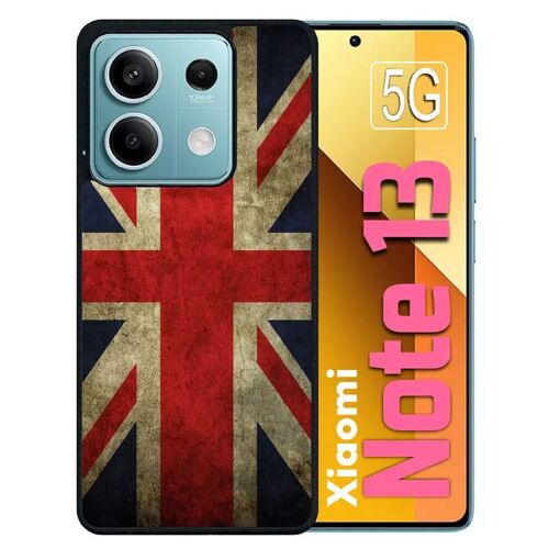 Coque Pour Redmi Note 13 5g - Drapeau Uk Royaume Uni Grunge Flag - Silicone - Noir