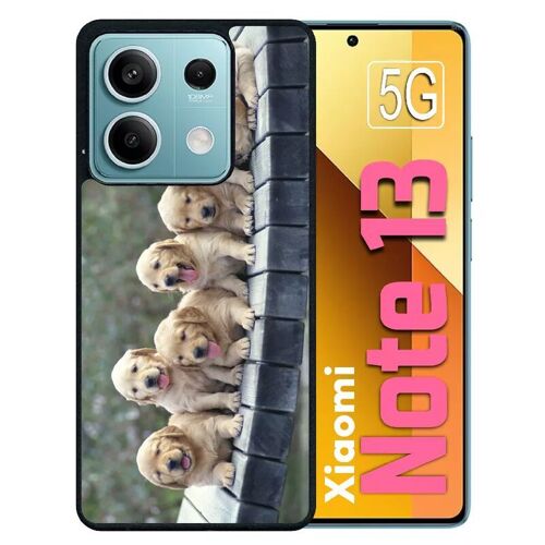 Coque Pour Redmi Note 13 5g - Chiots Golden Retriever - Silicone - Noir
