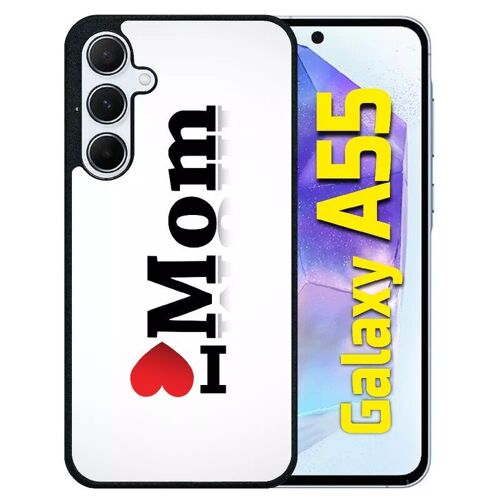 Coque Pour Galaxy A55 - I Love You Mom - Silicone - Noir