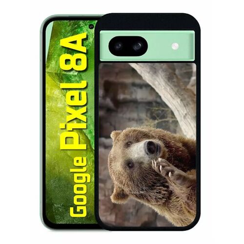 Coque Pour Pixel 8a - Gros Ours Brun - Silicone - Noir