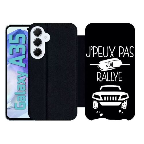 Etui À Rabat Pour Galaxy A35 - J Peux Pas J Ai Rallye 2 - Simili-Cuir - Noir