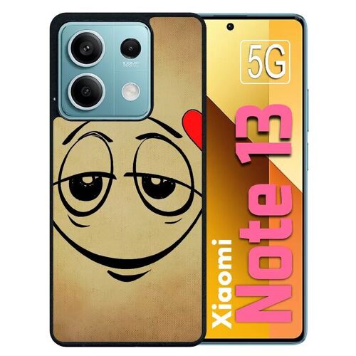 Coque Pour Redmi Note 13 5g - Smiley Amoureux - Silicone - Noir