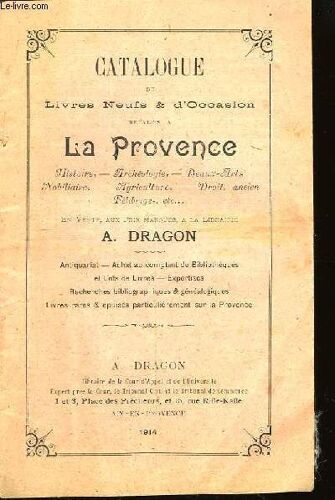 Catalogue De Livres Neufs & D'occasion Relatifs À La Provence
