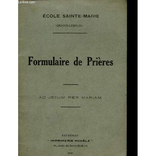 Formulaire De Prières