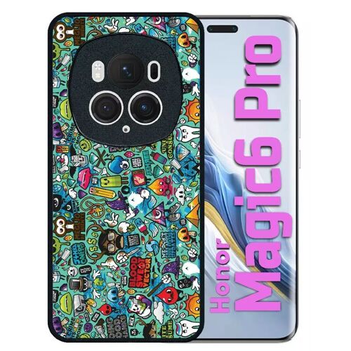 Coque Pour Honor Magic 6 Pro - Pop Art Retro - Silicone - Noir