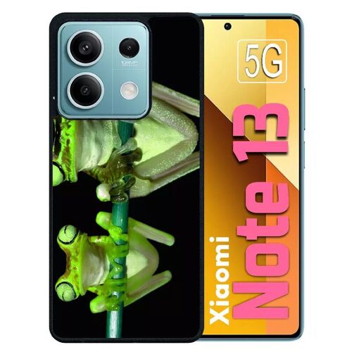 Coque Pour Redmi Note 13 5g - Deux Grenouilles Vertes Suspendues - Silicone - Noir
