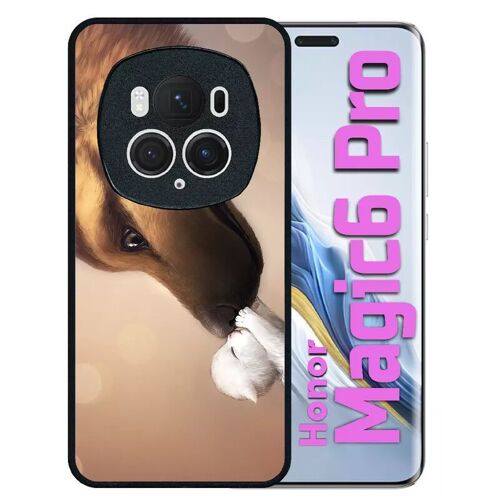 Coque Pour Honor Magic 6 Pro - Amour De Chaton Chien - Silicone - Noir