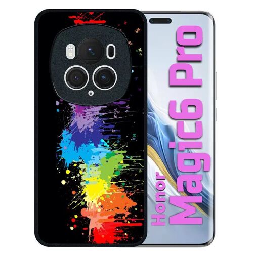Coque Pour Honor Magic 6 Pro - Pop Art Color Smash - Silicone - Noir