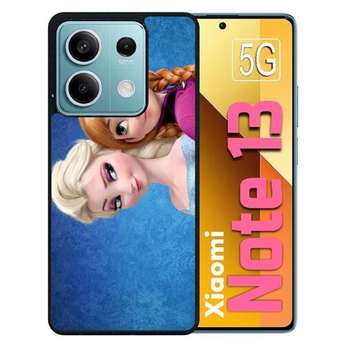 Coque Pour Redmi Note 13 5g - Frozen Reine Des Neiges Anna Vs Elsa - Silicone - Noir