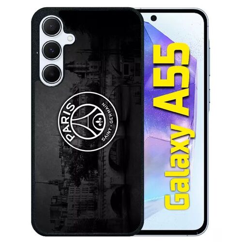 Coque Pour Galaxy A55 - Psg Paris Saint Germain La Seine - Silicone - Noir