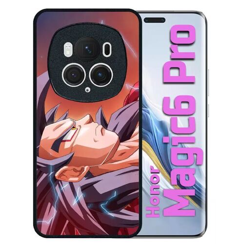 Coque Pour Honor Magic 6 Pro - Dbz Goku Super Saiyan Silhouette Électrique - Silicone - Noir