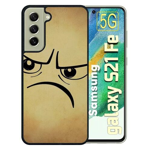 Coque Pour Galaxy S21 Fe 5g - Smiley Mechant - Silicone - Noir