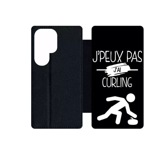 Etui À Rabat Pour Galaxy S24 Ultra - J Peux Pas J Ai Curling 2 - Simili-Cuir - Noir