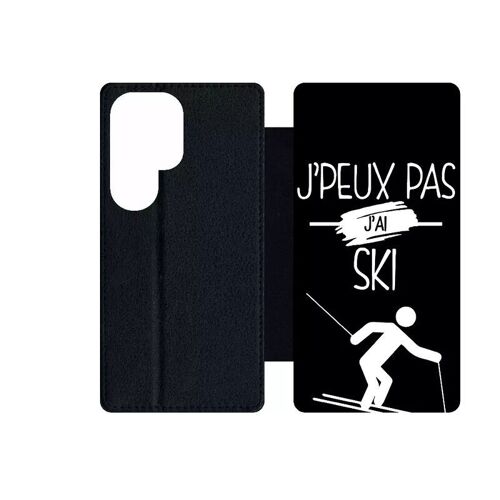 Etui À Rabat Pour Galaxy S24 Ultra - J Peux Pas J Ai Ski 2 - Simili-Cuir - Noir