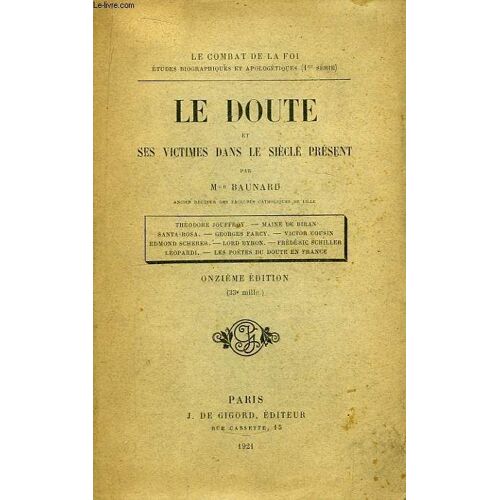Le Doute Et Ses Victimes Dans Le Siècle Présent