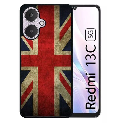 Coque Pour Redmi 13c 5g - Drapeau Uk Royaume Uni Grunge Flag - Silicone - Noir