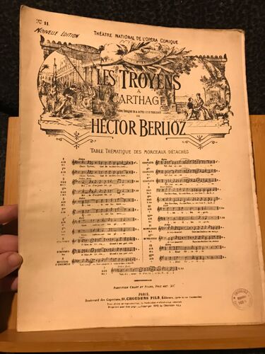 Berlioz Troyens A Carthage N°11 Monologue Didon Partition Mezzo Piano Choudens