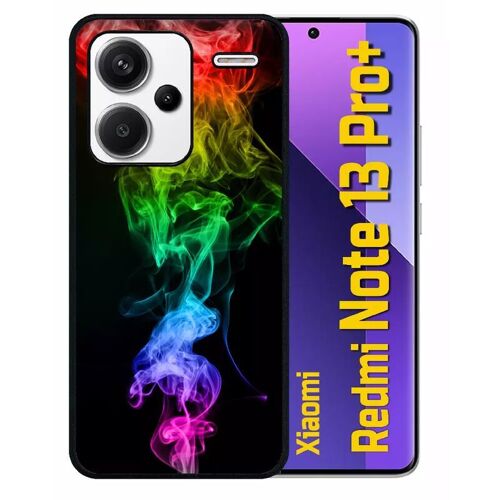 Coque Pour Redmi 13 Pro+ - Smoke Fume Arc En Ciel 2 - Silicone - Noir