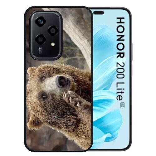 Coque Pour Honor 200 Lite - Gros Ours Brun - Silicone - Noir