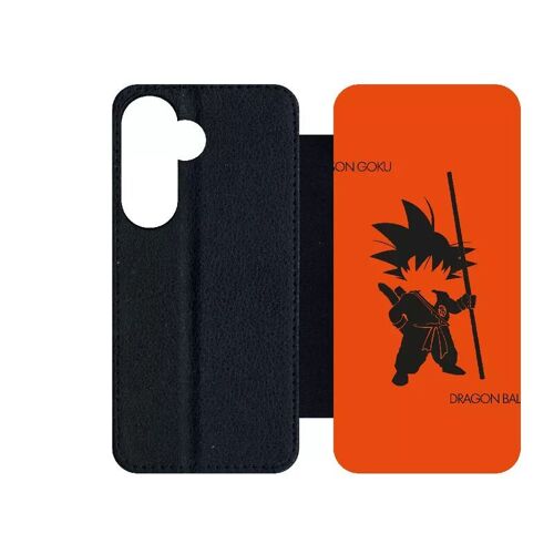 Etui À Rabat Pour Galaxy S24 - Dbz Sangoku Et Son Baton Minimalist - Simili-Cuir - Noir