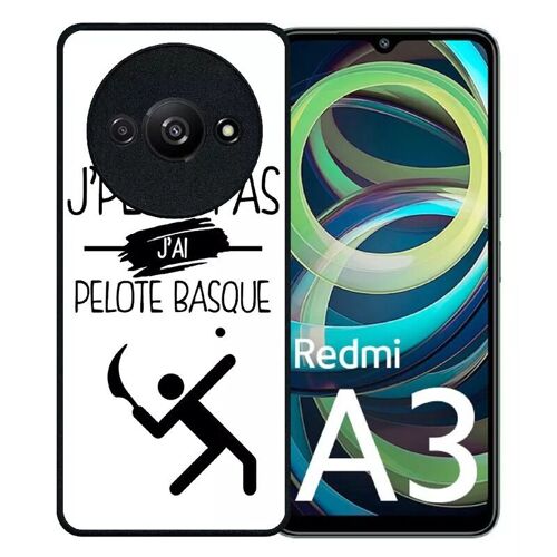 Coque Pour Redmi A3 - J Peux Pas J Ai Pelote Basque 1 - Silicone - Noir