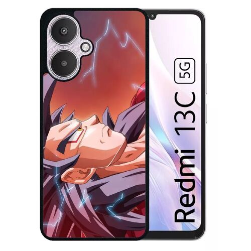 Coque Pour Redmi 13c 5g - Dbz Goku Super Saiyan Silhouette Électrique - Silicone - Noir