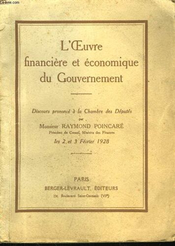 L'oeuvre Financiere Et Economique Du Gouvernement