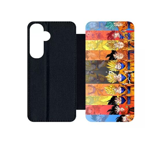 Etui À Rabat Pour Galaxy S24+ - Dbz Sangoku Le Chemin Du Guerrier Saiyan - Simili-Cuir - Noir
