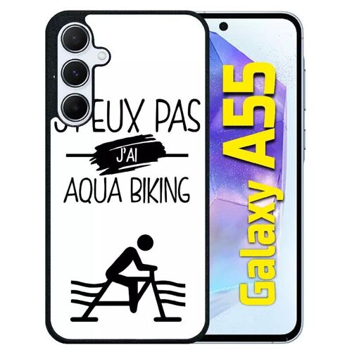 Coque Pour Galaxy A55 - J Peux Pas J Ai Aqua Biking 1 - Silicone - Noir