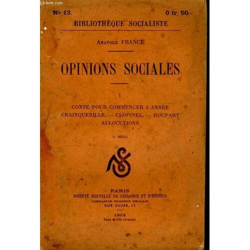 Opinions Sociales. Tome I