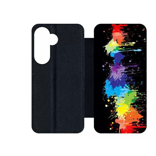 Etui À Rabat Pour Galaxy S24 - Pop Art Color Smash - Simili-Cuir - Noir