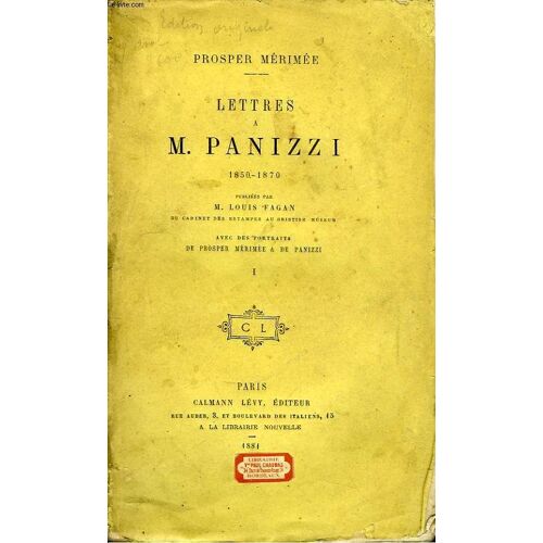 Lettres À M. Panizzi. 1850 - 1870. En 2 Tomes de Merimee Prosper Format Broché (Livre)