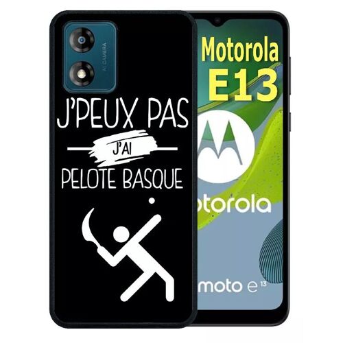 Coque Pour Motorola Moto E13 - J Peux Pas J Ai Pelote Basque 2 - Silicone - Noir
