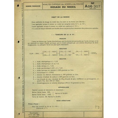 Dosage Du Nickel. A 06-307