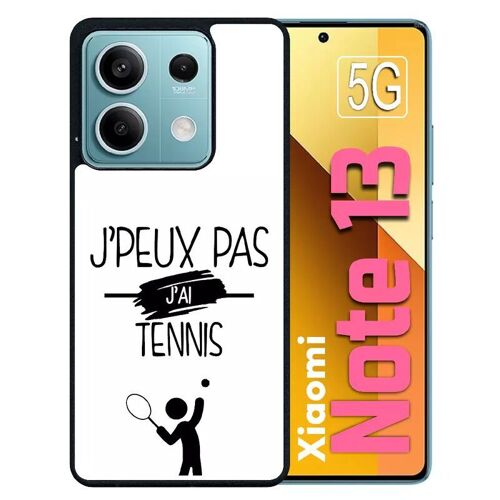 Coque Pour Redmi Note 13 5g - J Peux Pas J Ai Tennis Fond Blanc - Silicone - Noir