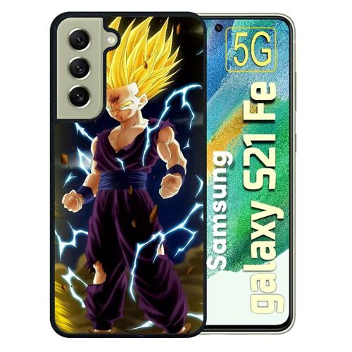 Coque Pour Galaxy S21 Fe 5g - Dbz Songohan Super Sayan 2 Face À Cell - Silicone - Noir