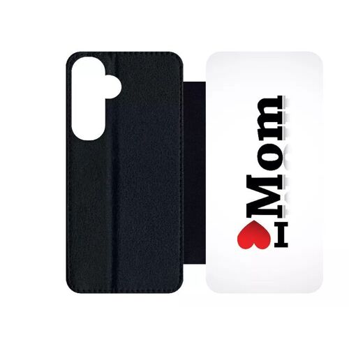Etui À Rabat Pour Galaxy S24+ - I Love You Mom - Simili-Cuir - Noir
