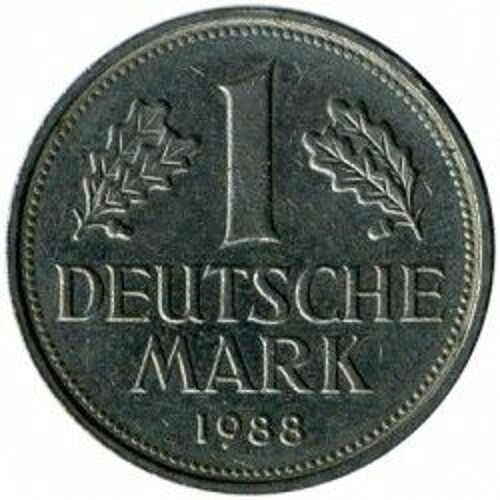 Allemagne De L'ouest Rfa = Pièce De 1 Deutsche Mark, Année 1988 , Lettre F