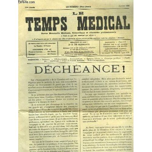 Le Temps Médical, 10ème Année : Déchéance !