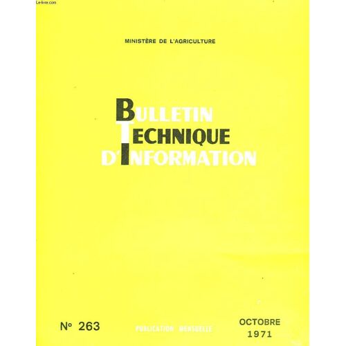 Bulletin Technique D'information N°263