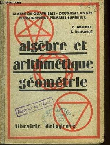 Algèbre Et Arithmétique Géométrie. Classes De 4ème