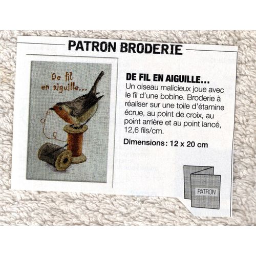 Patron Broderie Modes Et Travaux 1500 : De Fil En Aiguille