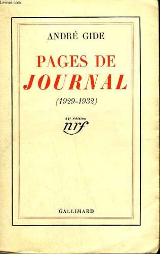 Pages De Journal ( 1929-1932)