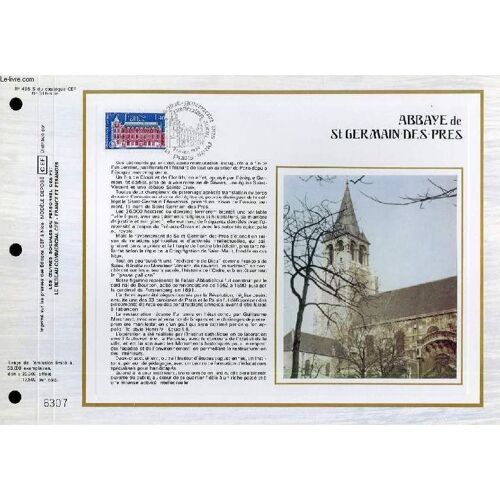 Feuillet Artistique Philatelique Sur Soie - Cef - Abbaye De St Germain Des Pres - N° 495s - N°316 Soie